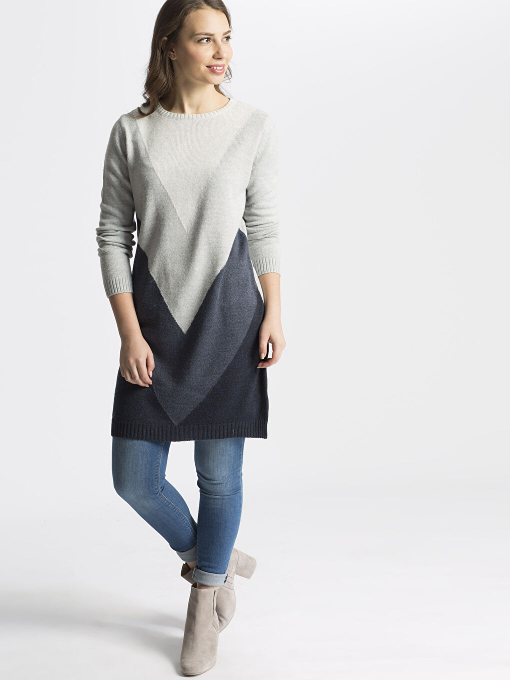 Lacivert Çizgili Tunik-2