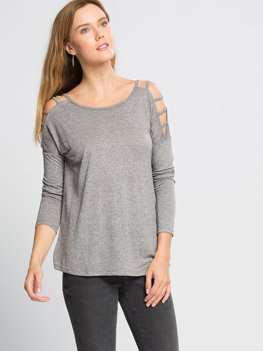 A.Gri Melanj Tişört