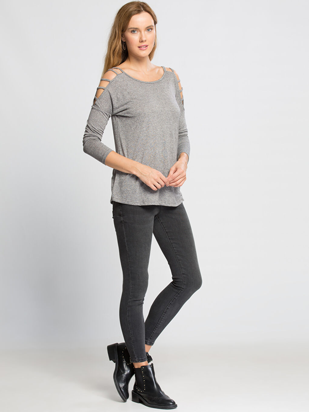 A.Gri Melanj Tişört-2