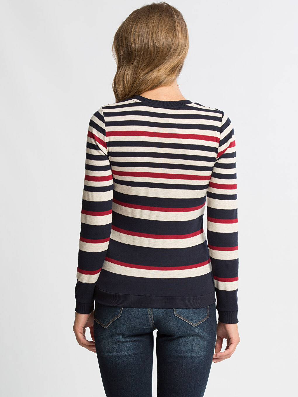 Beyaz-Açık Gri-Koyu Mavi Tişört-1