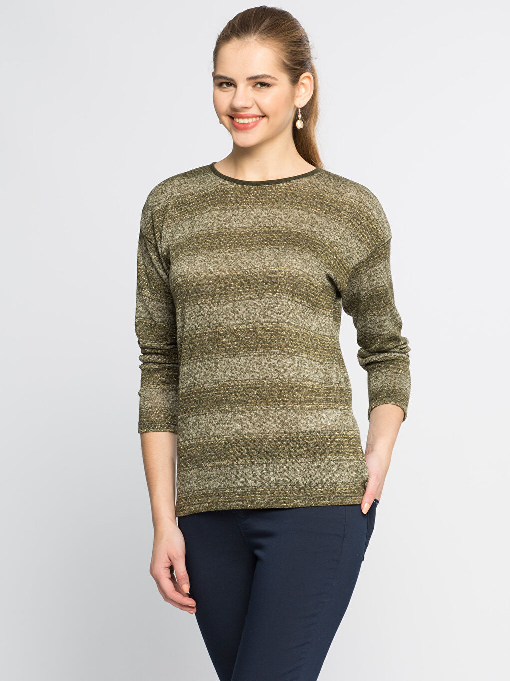 Beyaz-Açık Gri-Lila Tişört