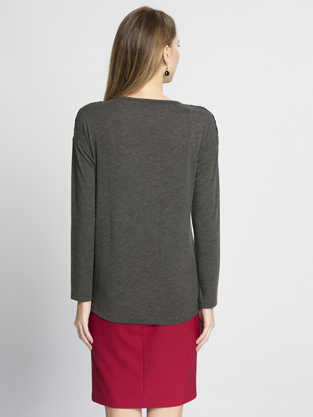 Antrasitmelanj Tişört-1