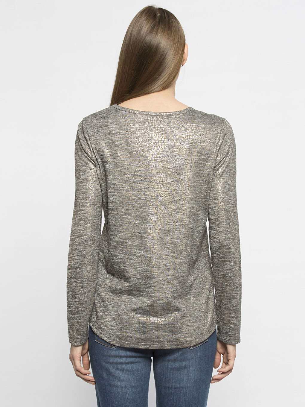 Gri Melanj Tişört-1