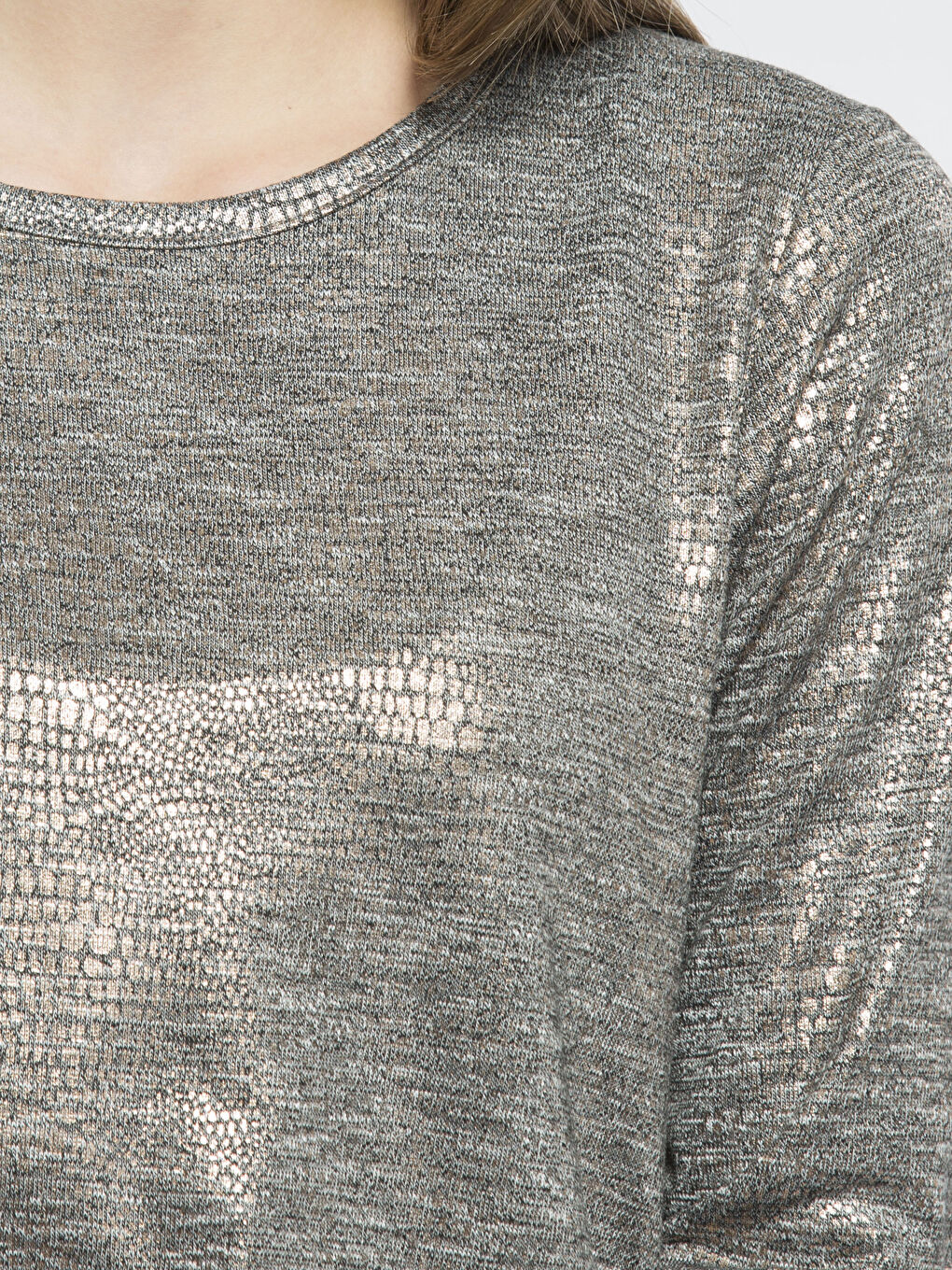 Gri Melanj Tişört-3