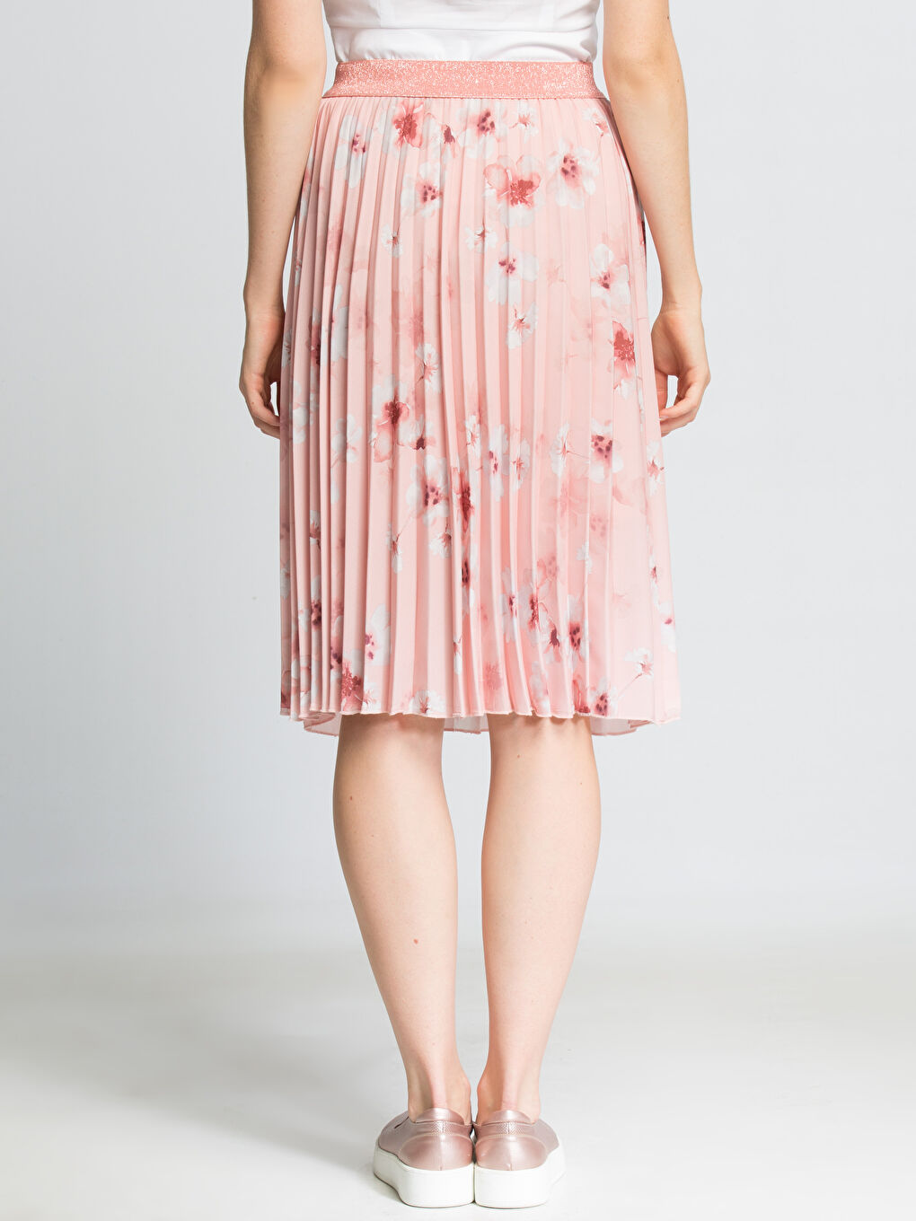 Pembe Baskılı Etek-1