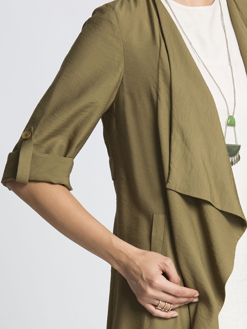 Woman KHAKI Trench Coat-3