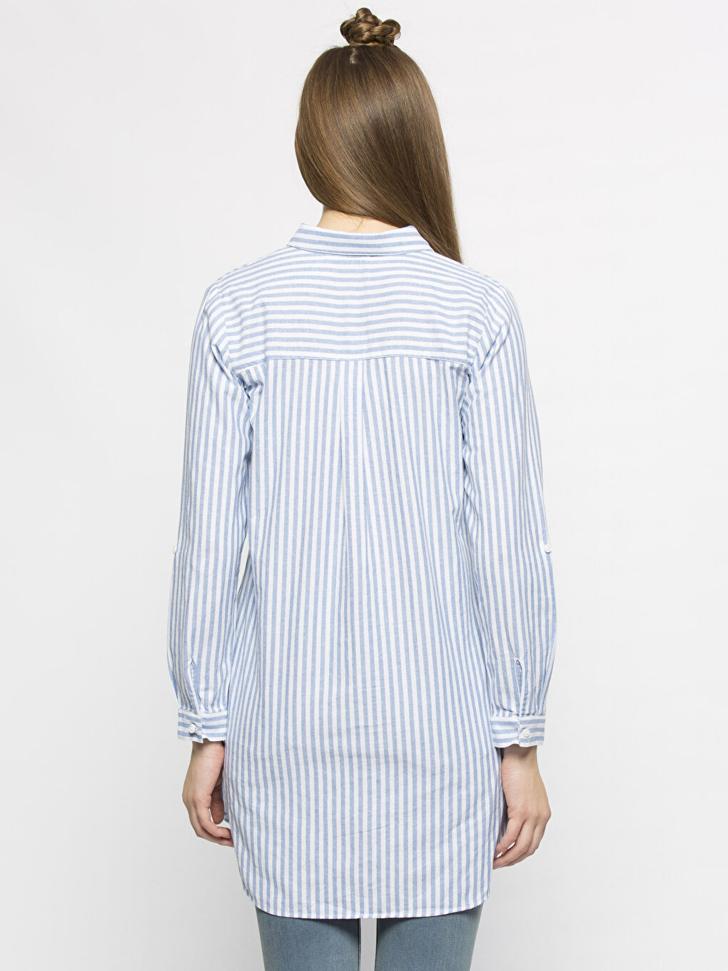 Beyaz-Açık Gri-Altın Tunik-1