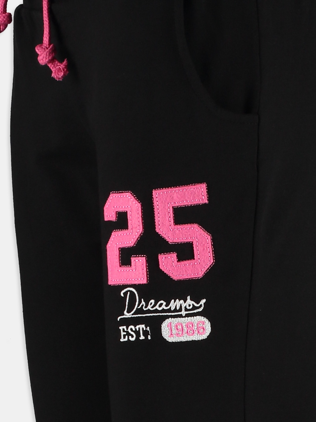 Siyah Baskılı Kız Çocuk Pijama Alt-2