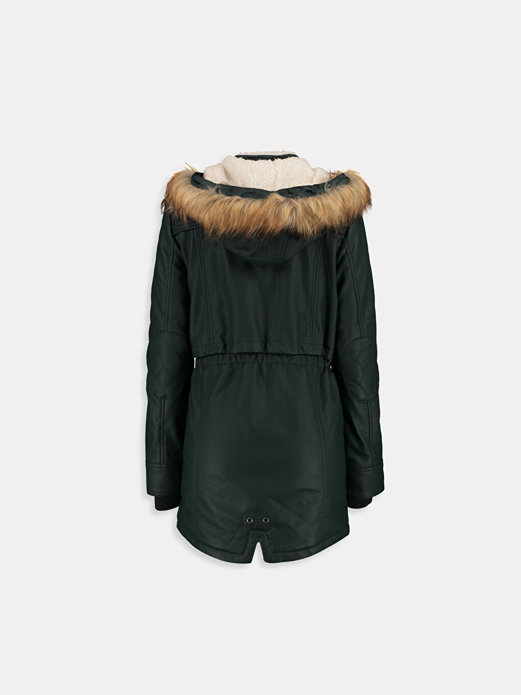 Yeşil Emerald Green Deri Görünümlü Mont-1