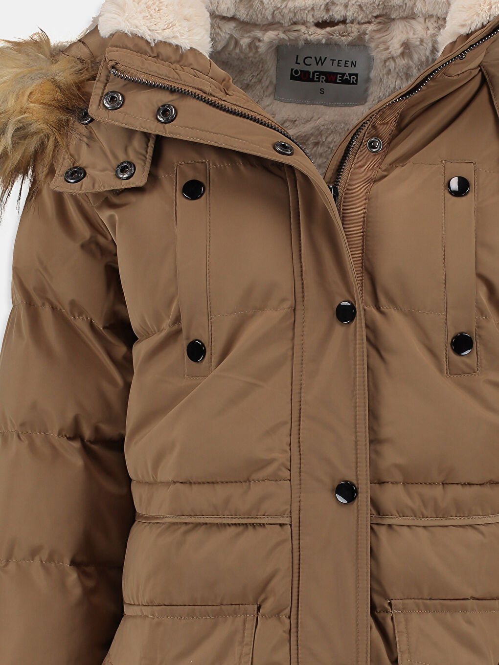 Kahverengi Deve Tüyü Şişme Mont-3