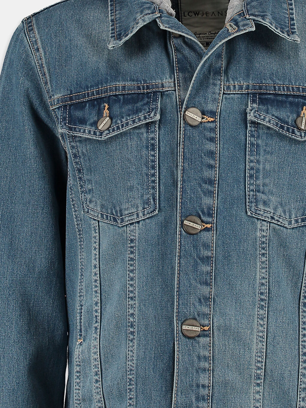 Orta İndigo Rodeo Jean Ceket-3