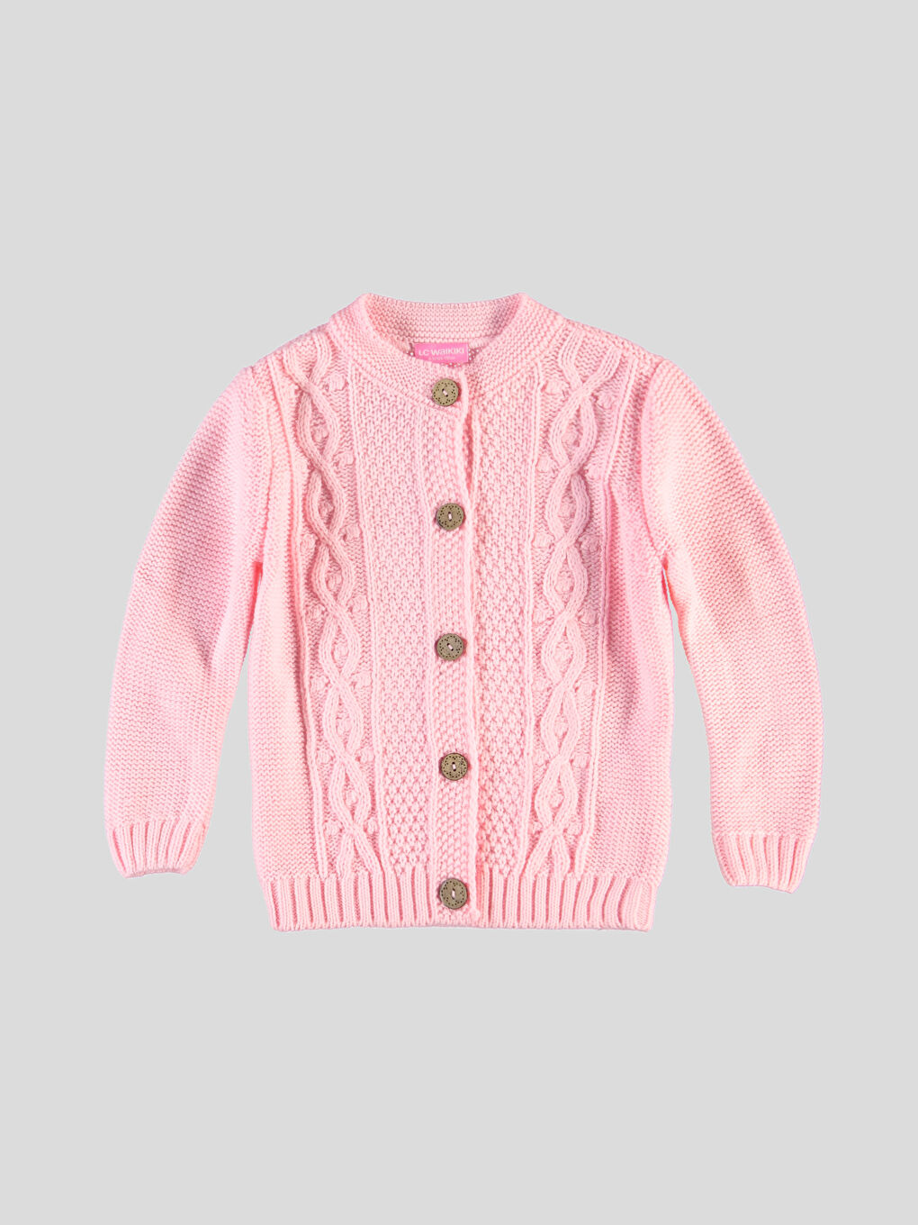 Pembe Kız Çocuk Triko Hırka