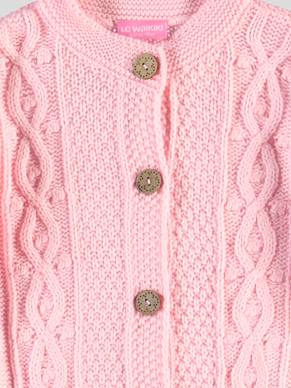 Pembe Kız Çocuk Triko Hırka-1