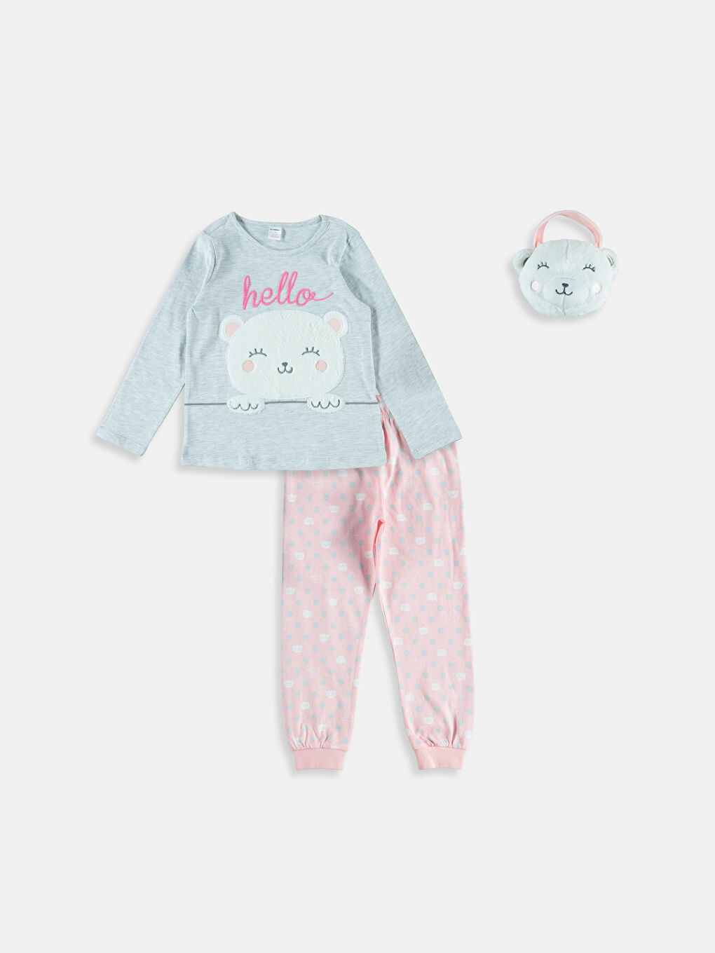 Gri Kar Melanj Pijama Takım