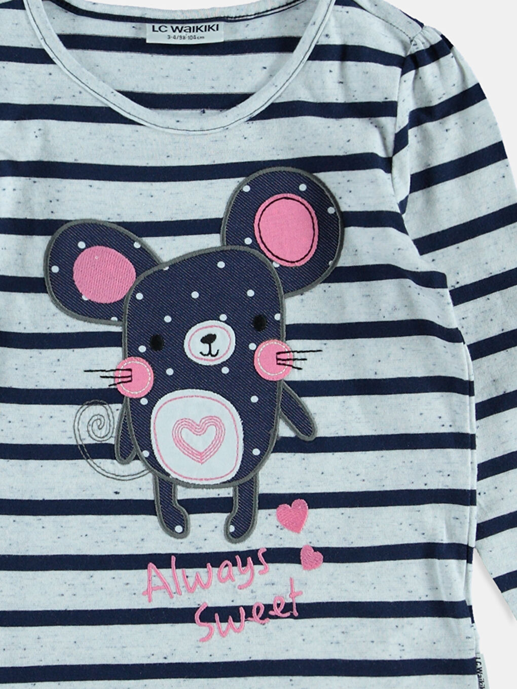 Lacivert Baskılı Tişört-1