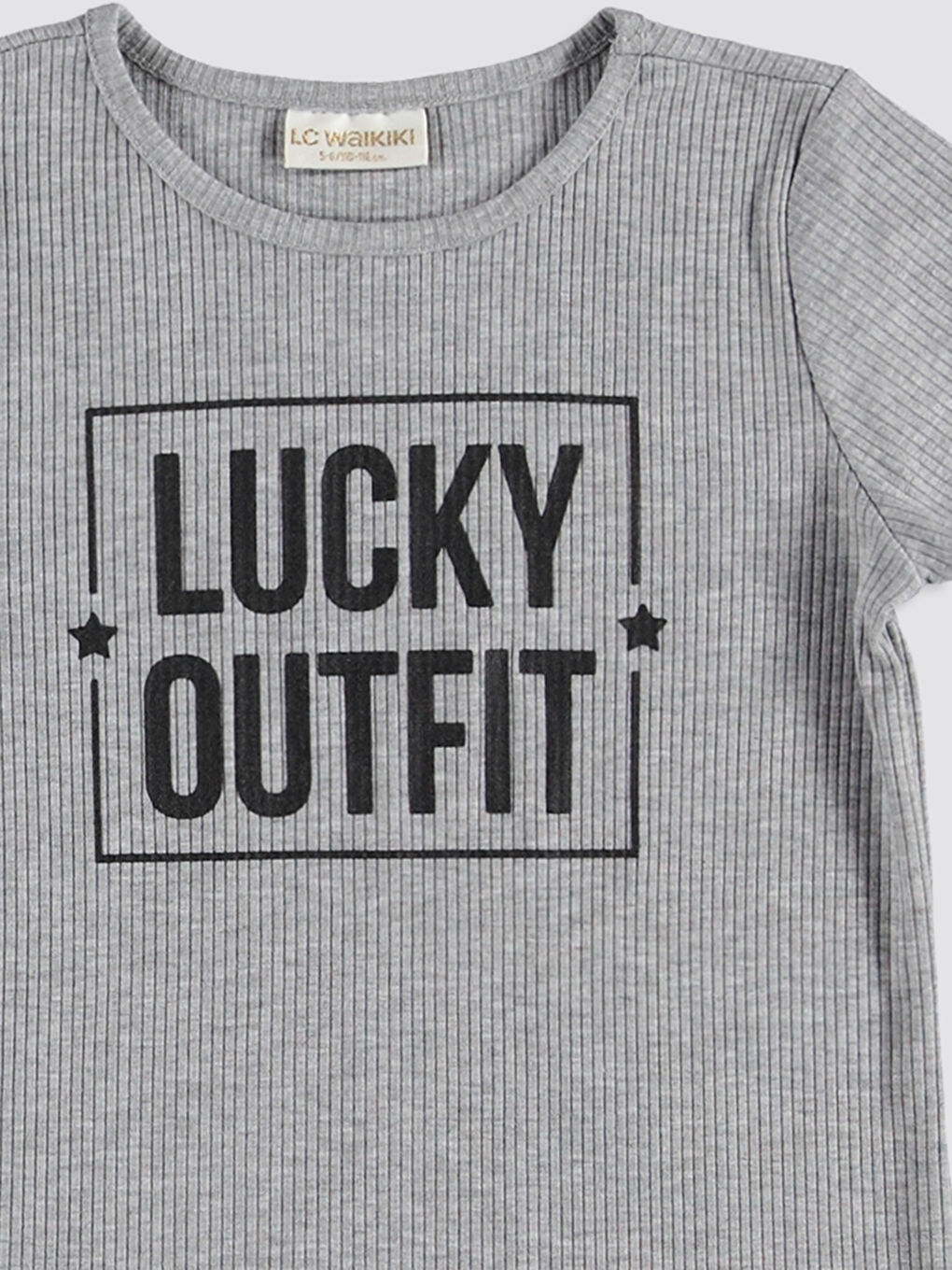 LCW Kids Girl GREY T-Shirt -6K6471Z4-667