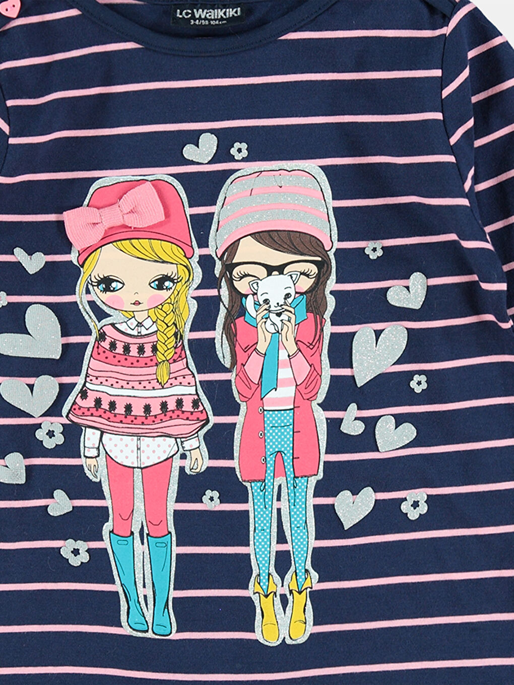 Lacivert Çizgili Tişört-1