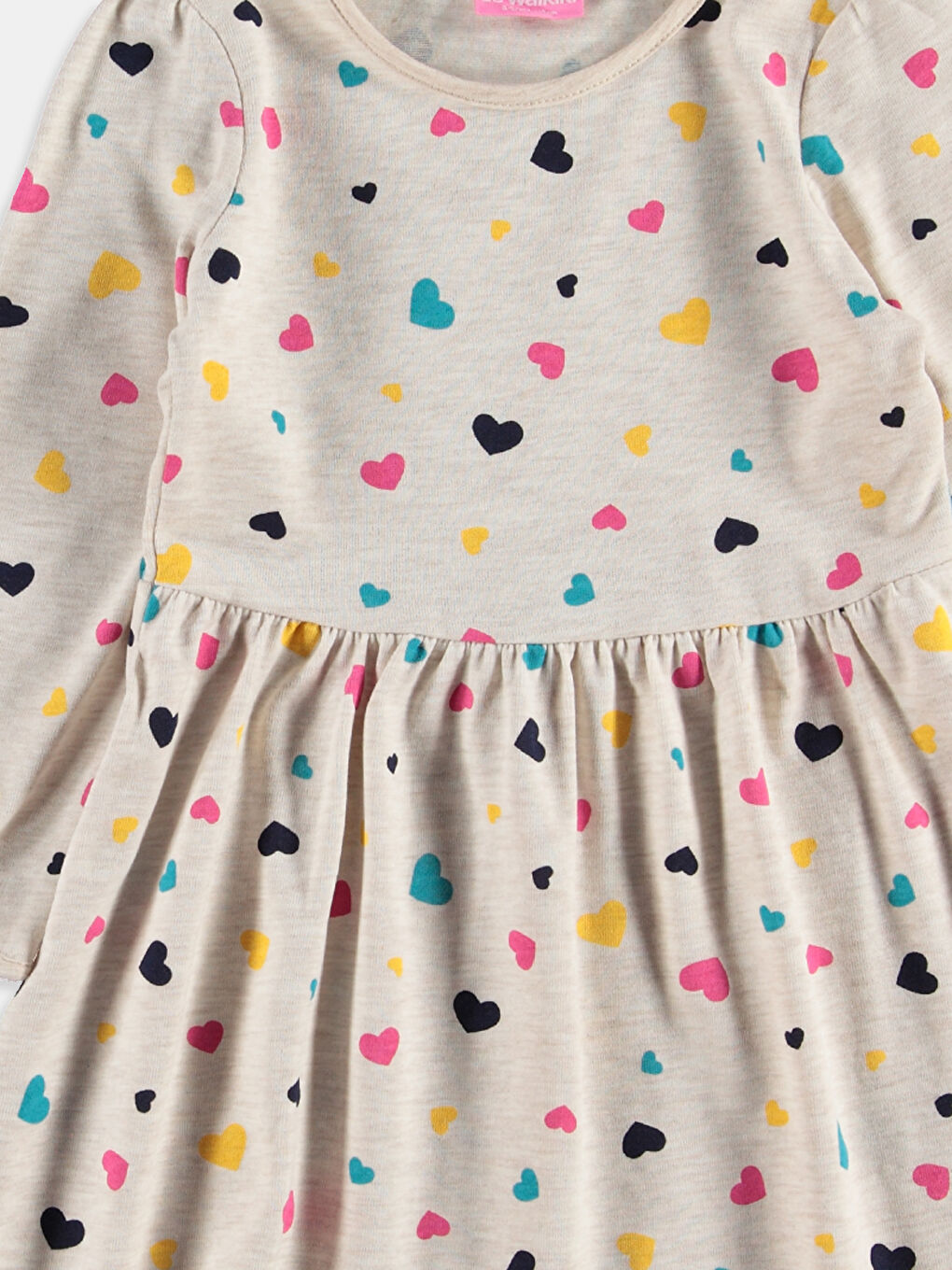 Ekru Baskılı Elbise-2