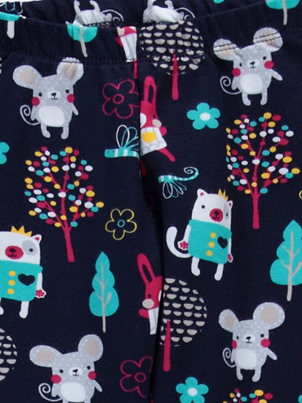 Lacivert Baskılı Tayt-1