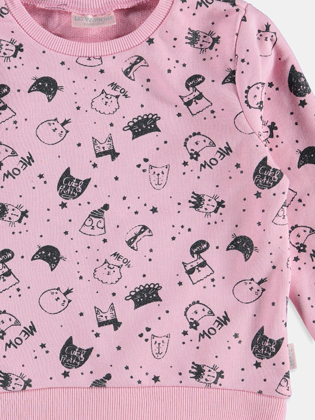 Pembe Baskılı Sweatshirt-1