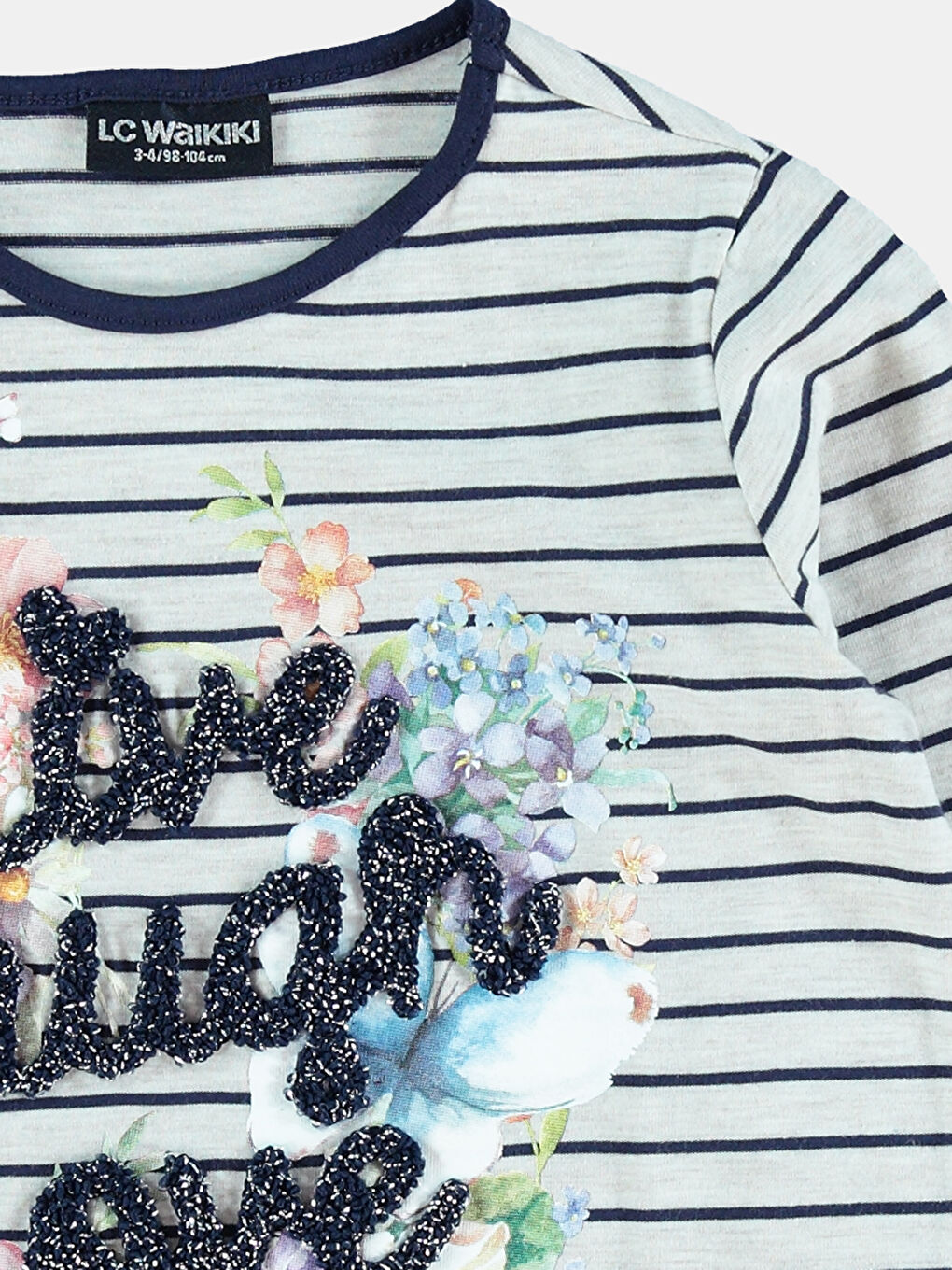 Lacivert Çizgili Tişört-1