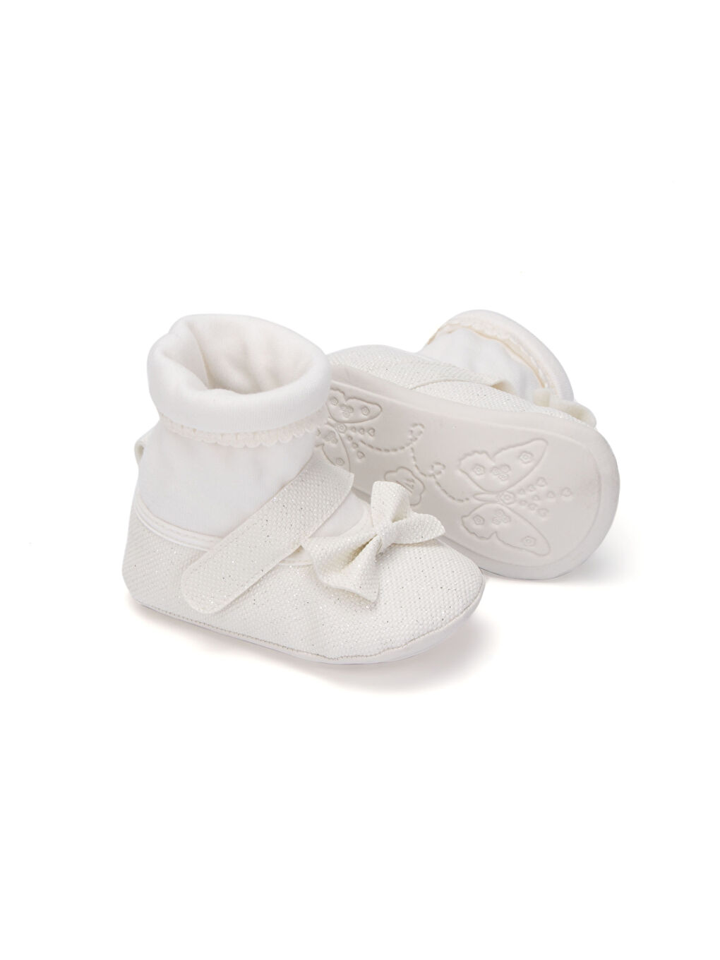 Baby-Mädchen WEISS Kinderwagen-Schuhe-2