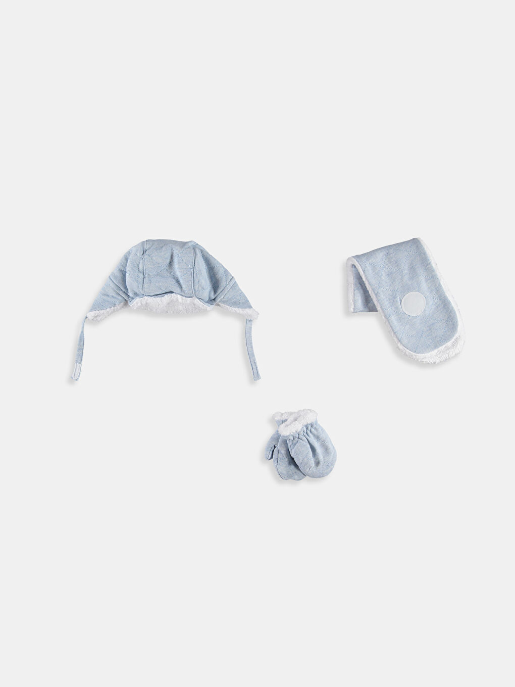 LCW baby Унисекс Синьо Комплект шал & шапка & ръкавици -6K3337Z1-1M0