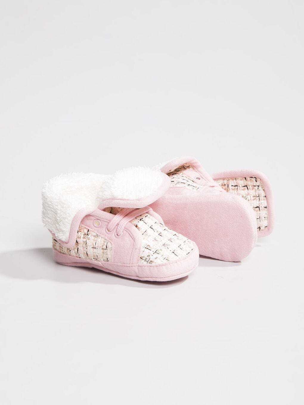 أحذية عربة أطفال وردي طفلة-1