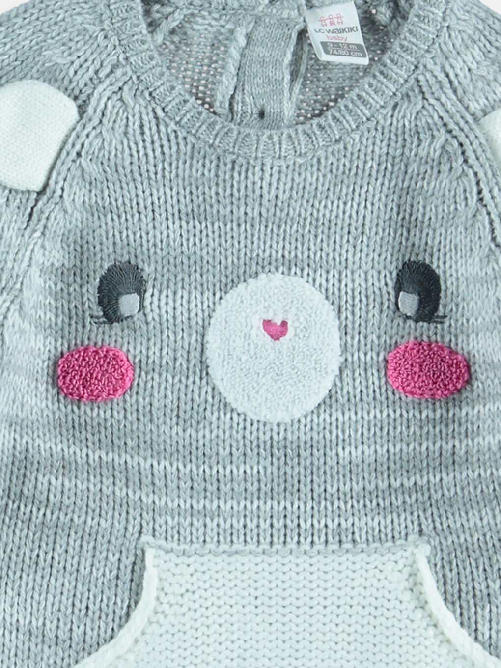 Малышки девочки Серый Свитер-1