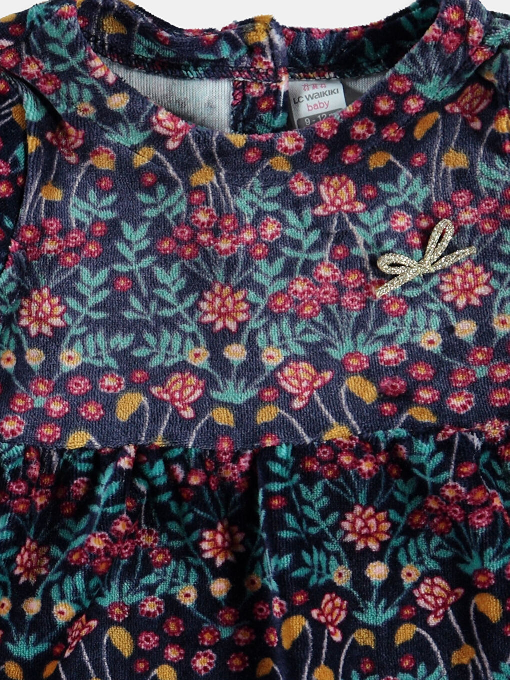 Lacivert Baskılı Elbise-2