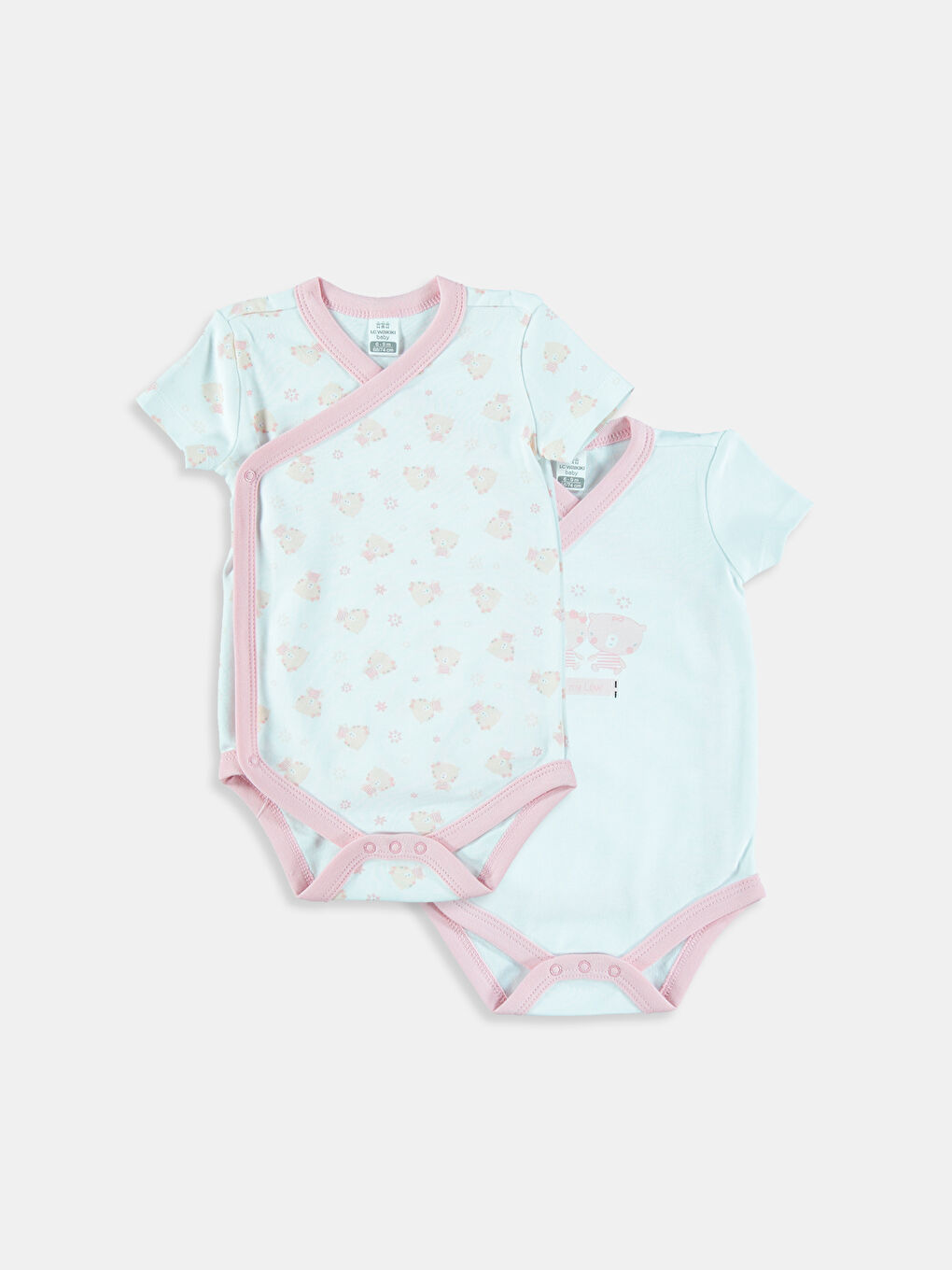 Pembe Baskılı Çıtçıtlı Body