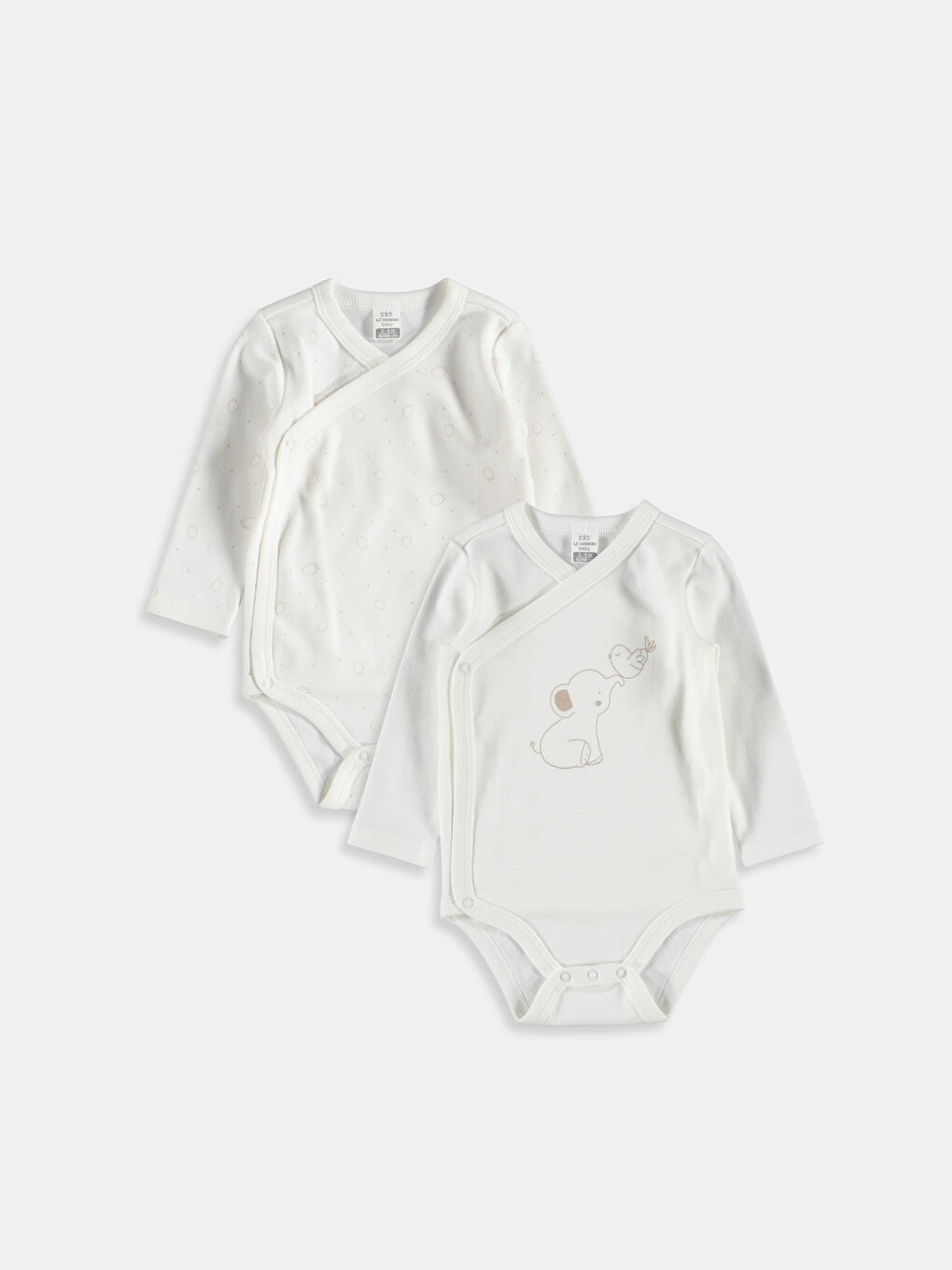 Ekru Baskılı Çıtçıtlı Body