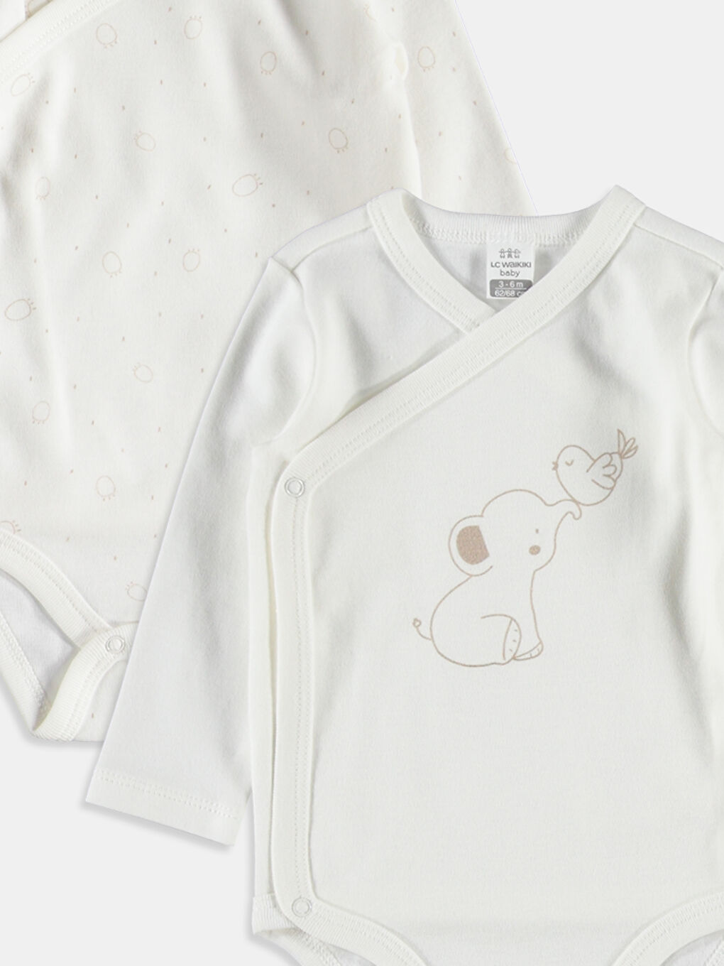 Ekru Baskılı Çıtçıtlı Body-1