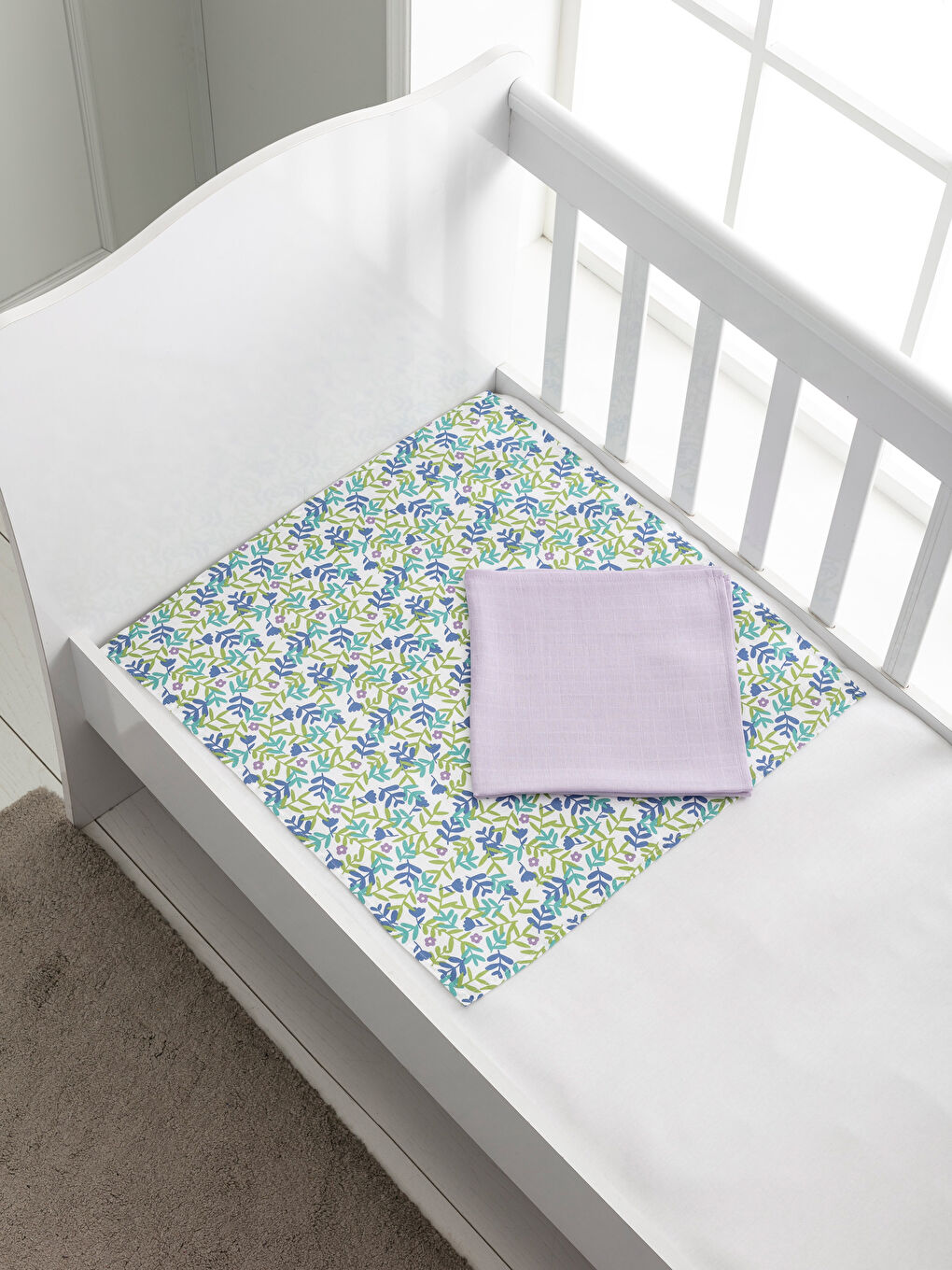 Lot de 2 Carrés en Mousseline pour Bébé Fille-1