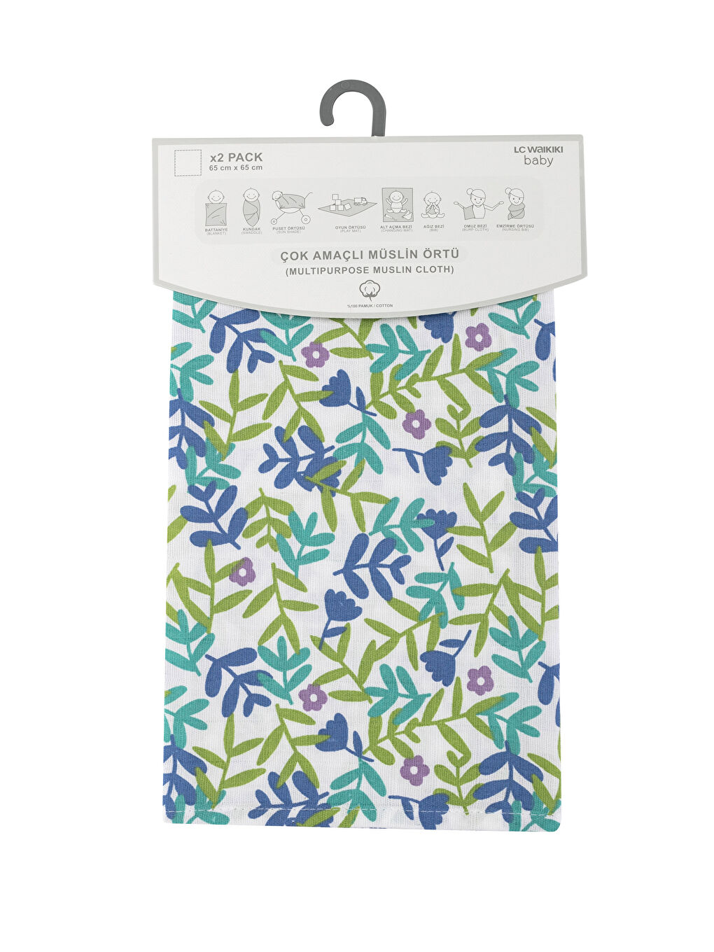 Lot de 2 Carrés en Mousseline pour Bébé Fille-3