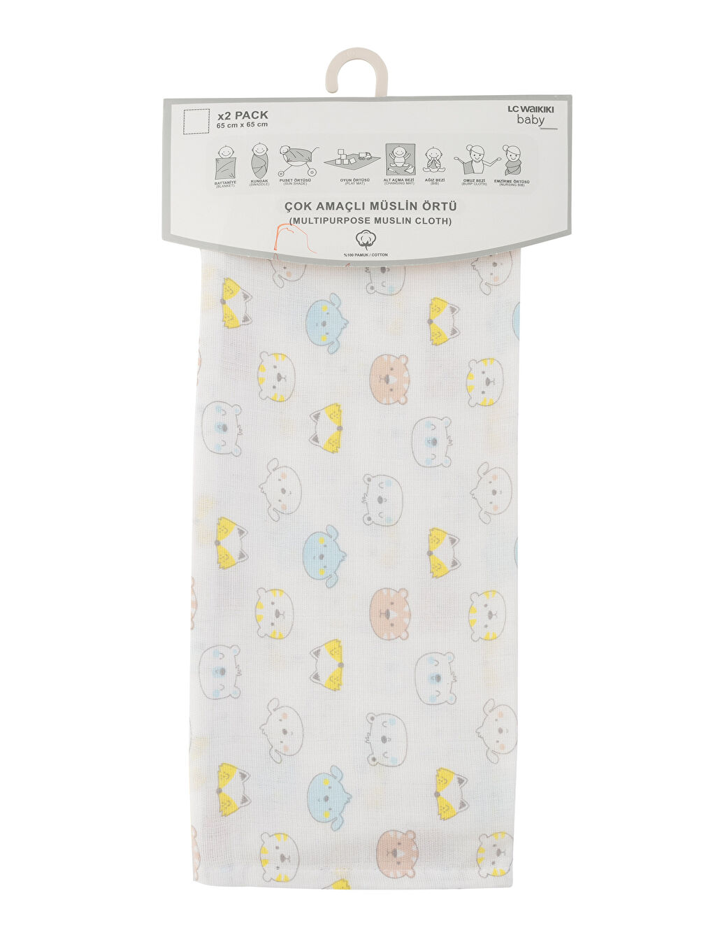 LCW baby Tetra pelene od muslina za devojčice (bebe),pakovanje 2 komada, -9W7902Z1-LRA