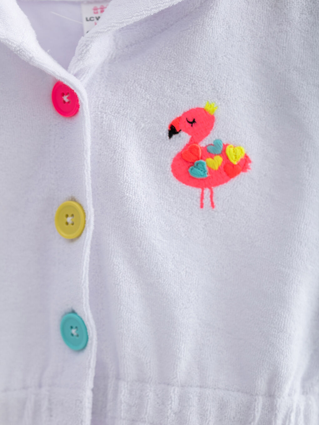 روب بنت صغيرة بكابوش كم قصير لأردية الحمام-2