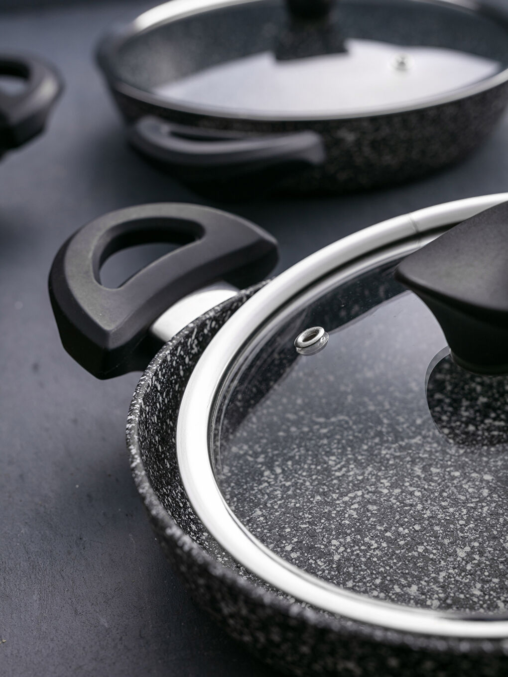 Ensemble poêle et casserole GRIS-1