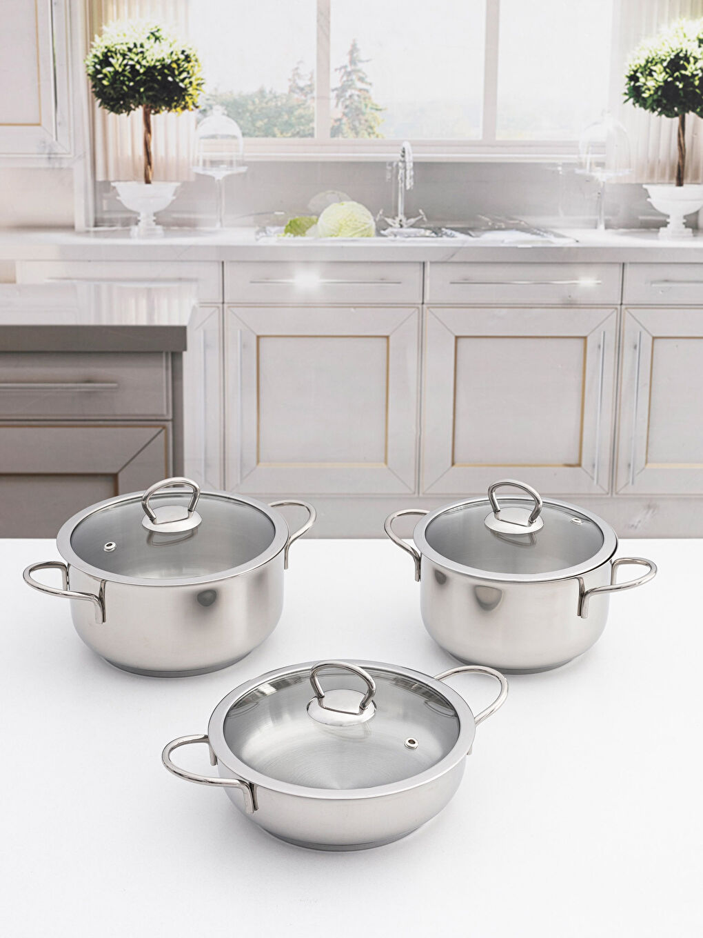 Ensemble poêle et casserole GRIS