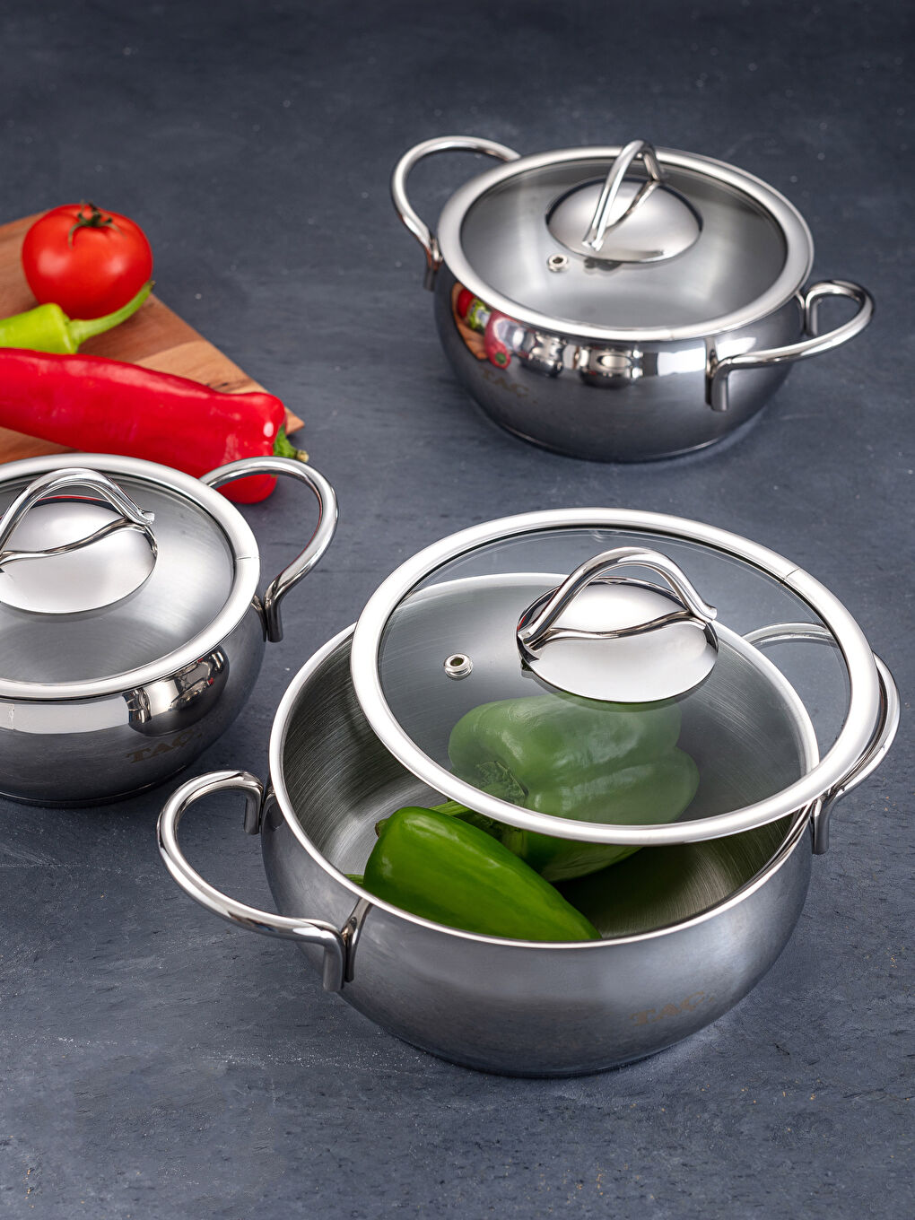 Ensemble poêle et casserole GRIS