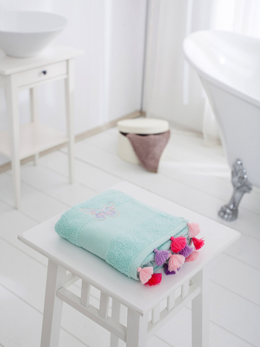 Turkuaz Uçuk Su Mavisi Yüz Havlusu