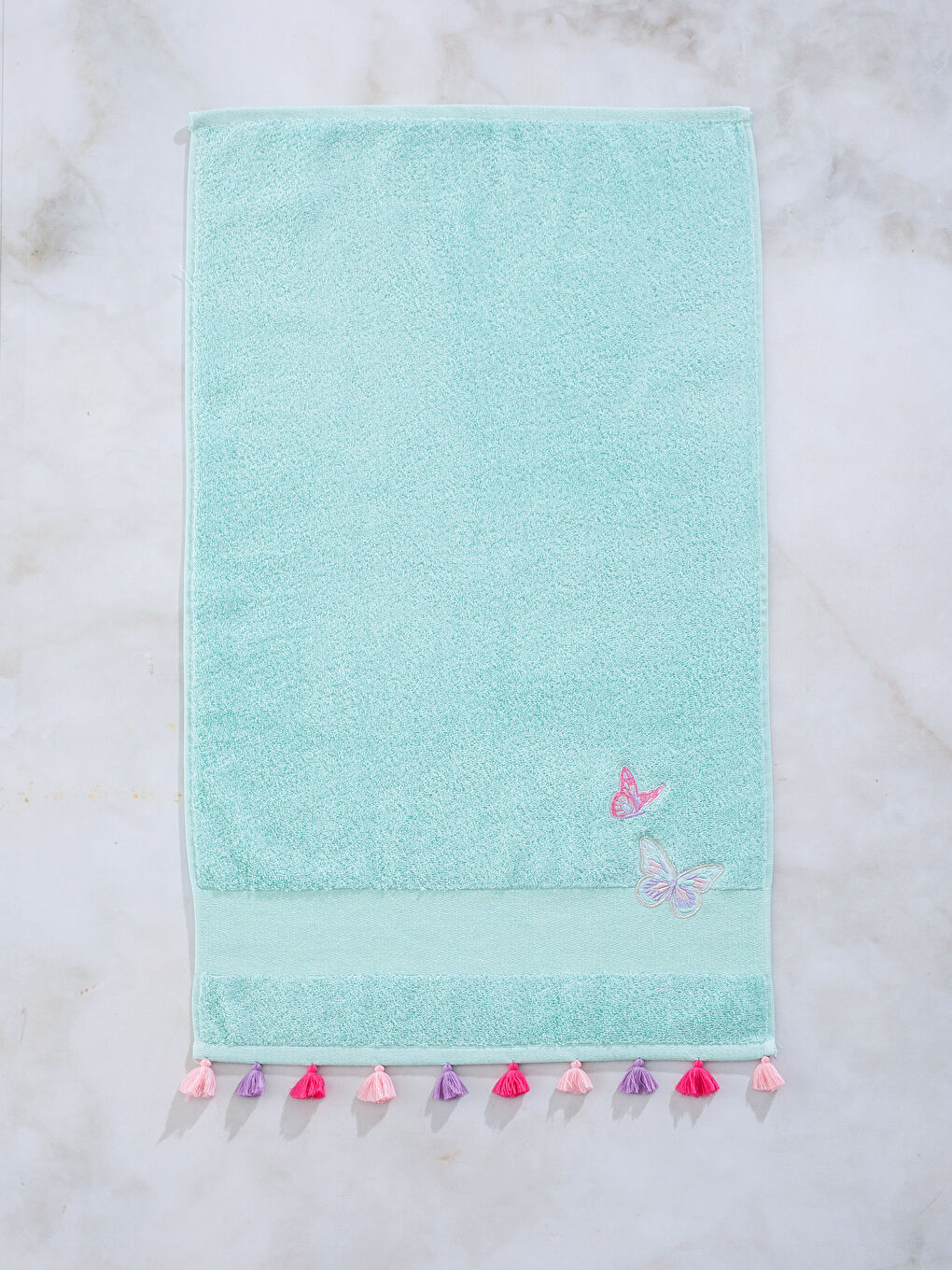 Turkuaz Uçuk Su Mavisi Yüz Havlusu-1