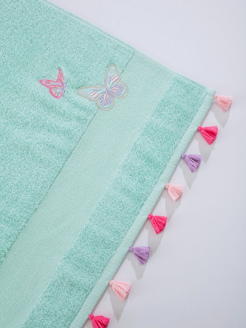 Turkuaz Uçuk Su Mavisi Yüz Havlusu-2