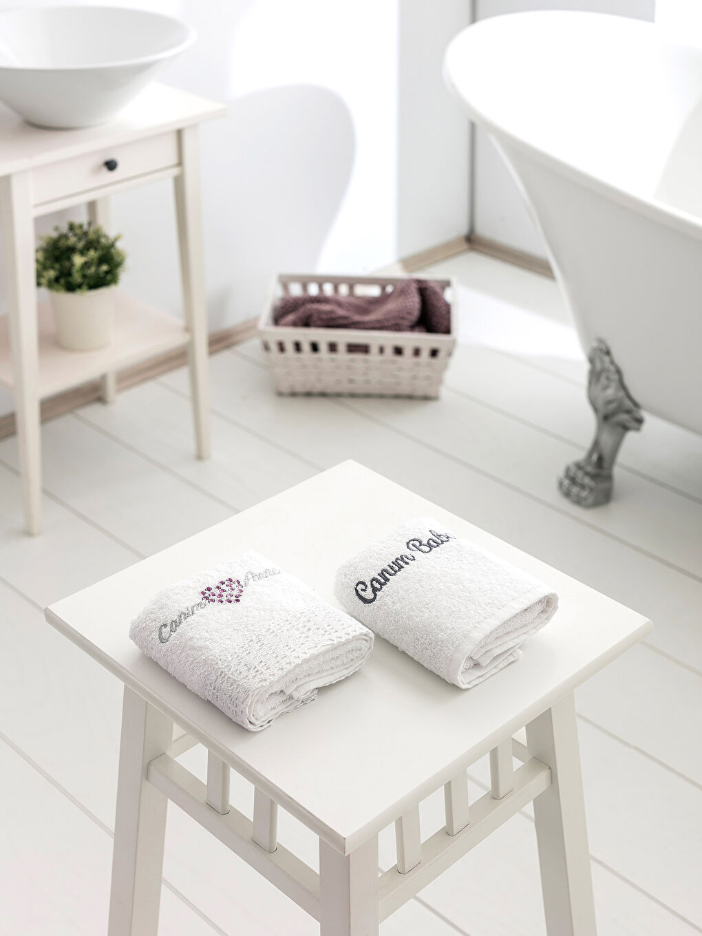 Serviette d'invité BLANC-1