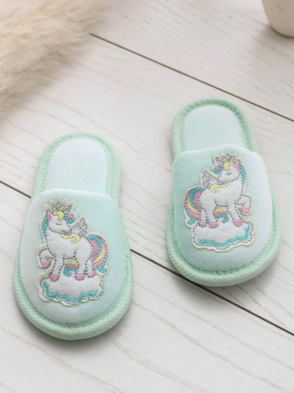 Turkuaz Uçuk Su Mavisi Terlik-1