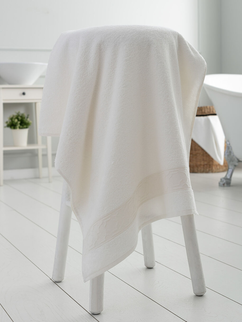 Açık Gri Melanj Banyo Havlusu