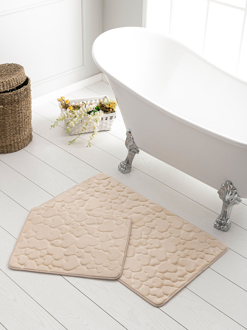 سجادة حمام بيج