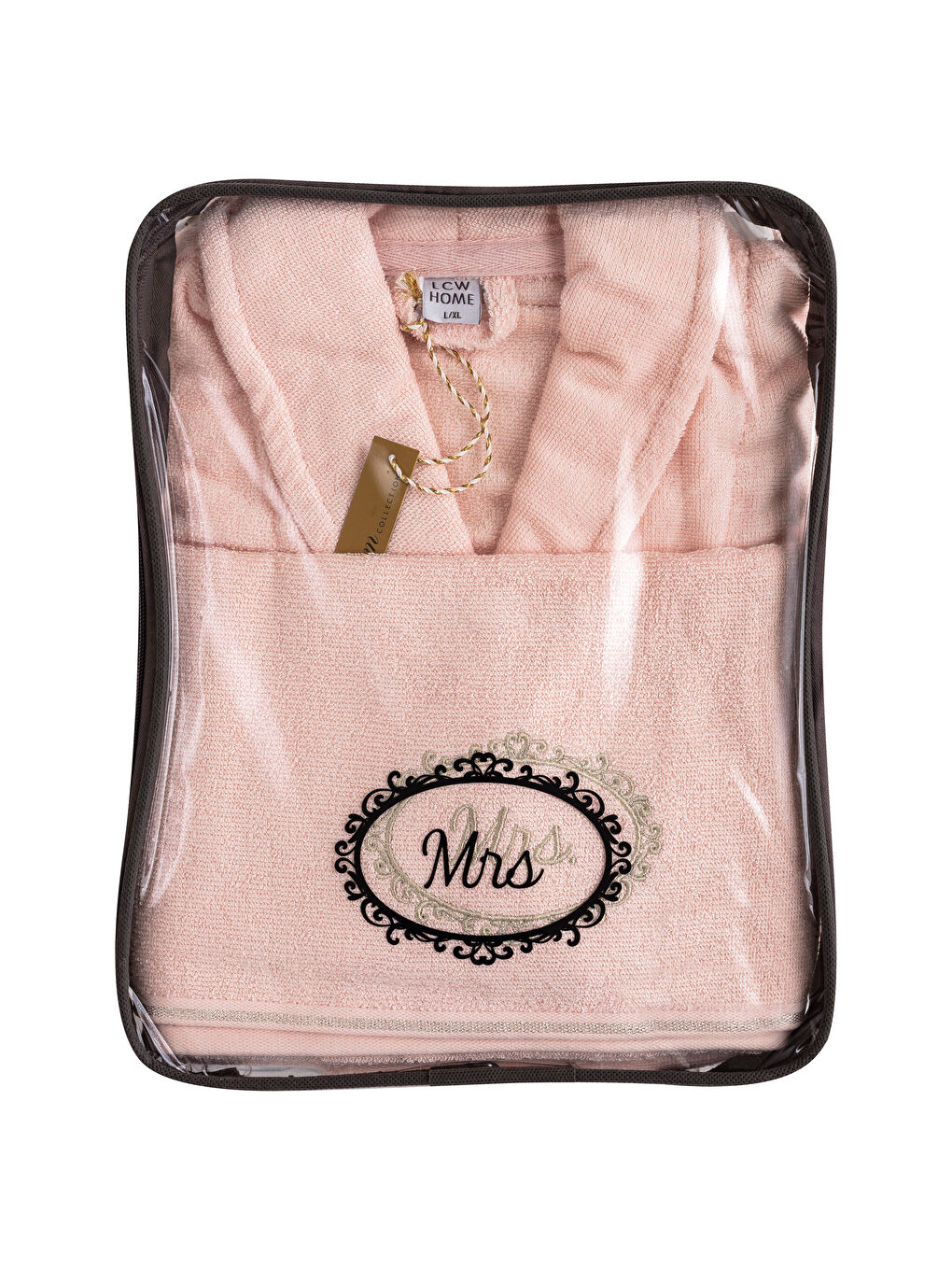 Açık Pembe Kadın Bornoz-2