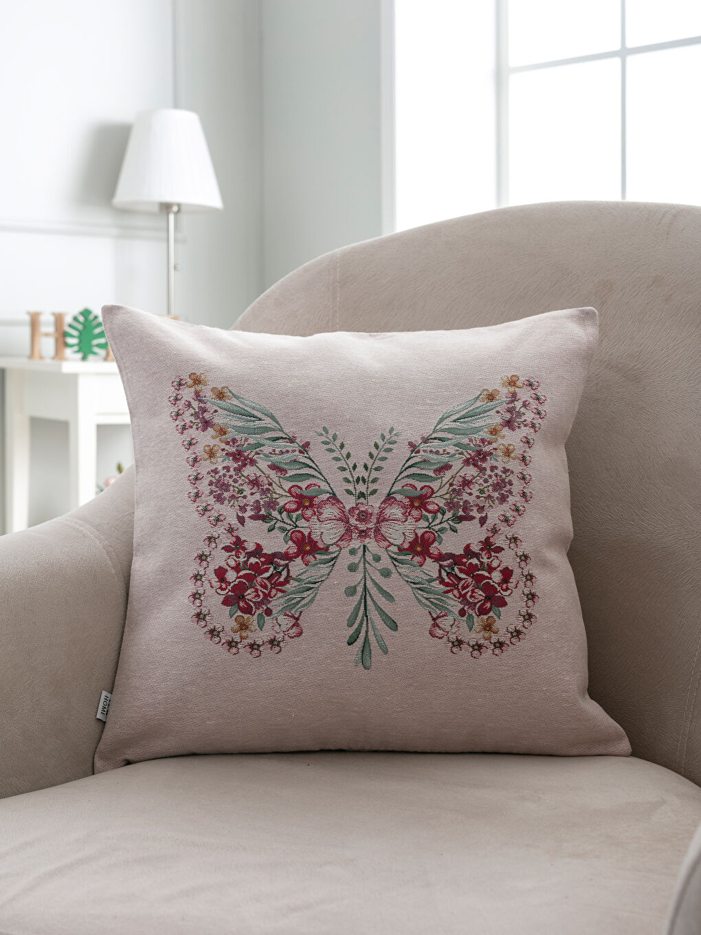 Pembe Baskılı Kırlent