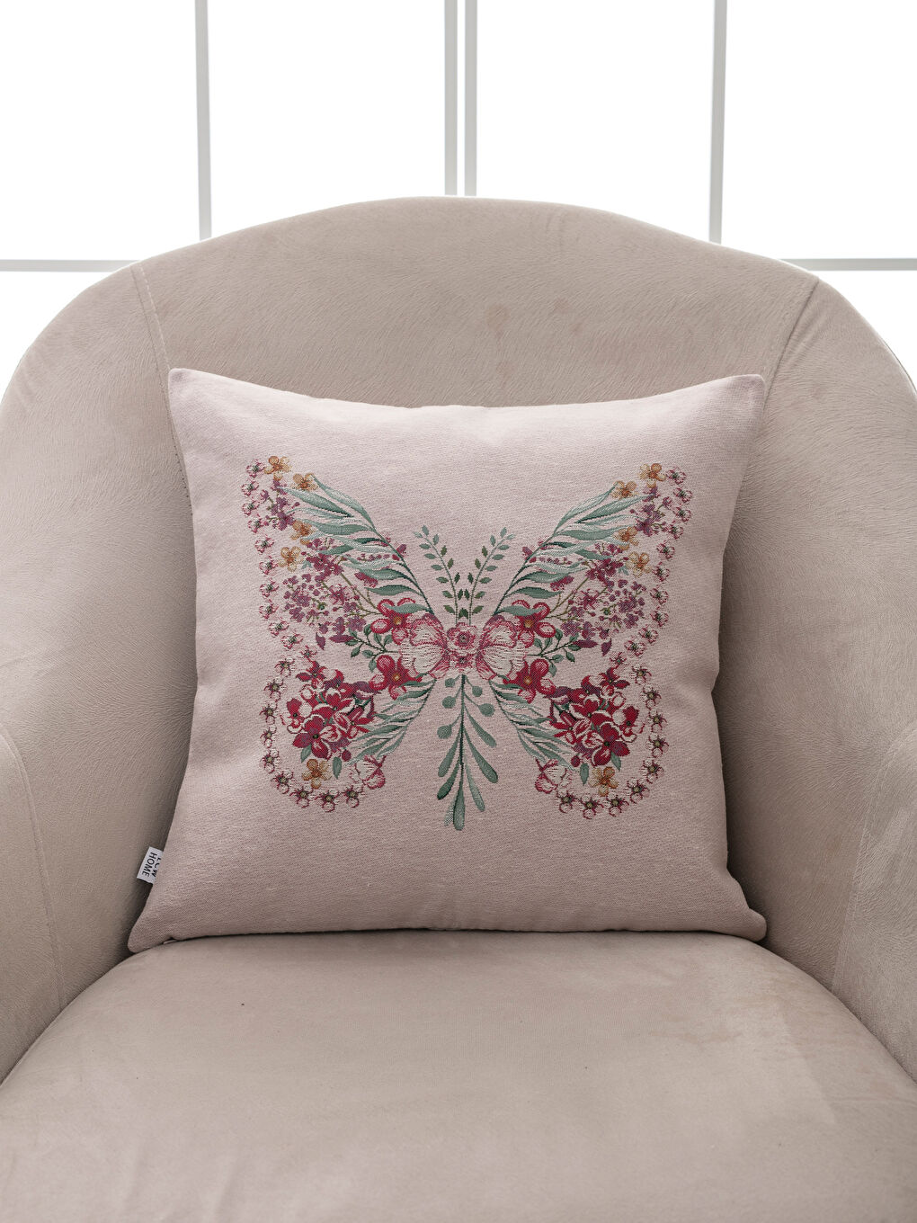 Pembe Baskılı Kırlent-1